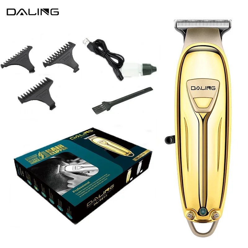 Daling DL-1213 carregamento usb de alta qualidade profissional sem fio máquina cabelo masculino, máquina corte cabelo