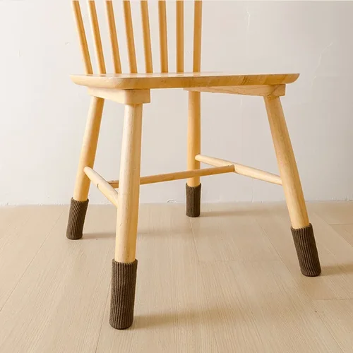 Imagen 2 del producto Calcetines para patas de silla, protectores de suelo para pies de muebles tejidos, almohadillas antideslizantes, cubiertas de calcetines para pies de silla y mesa gruesas y silenciosas, 4 Uds.