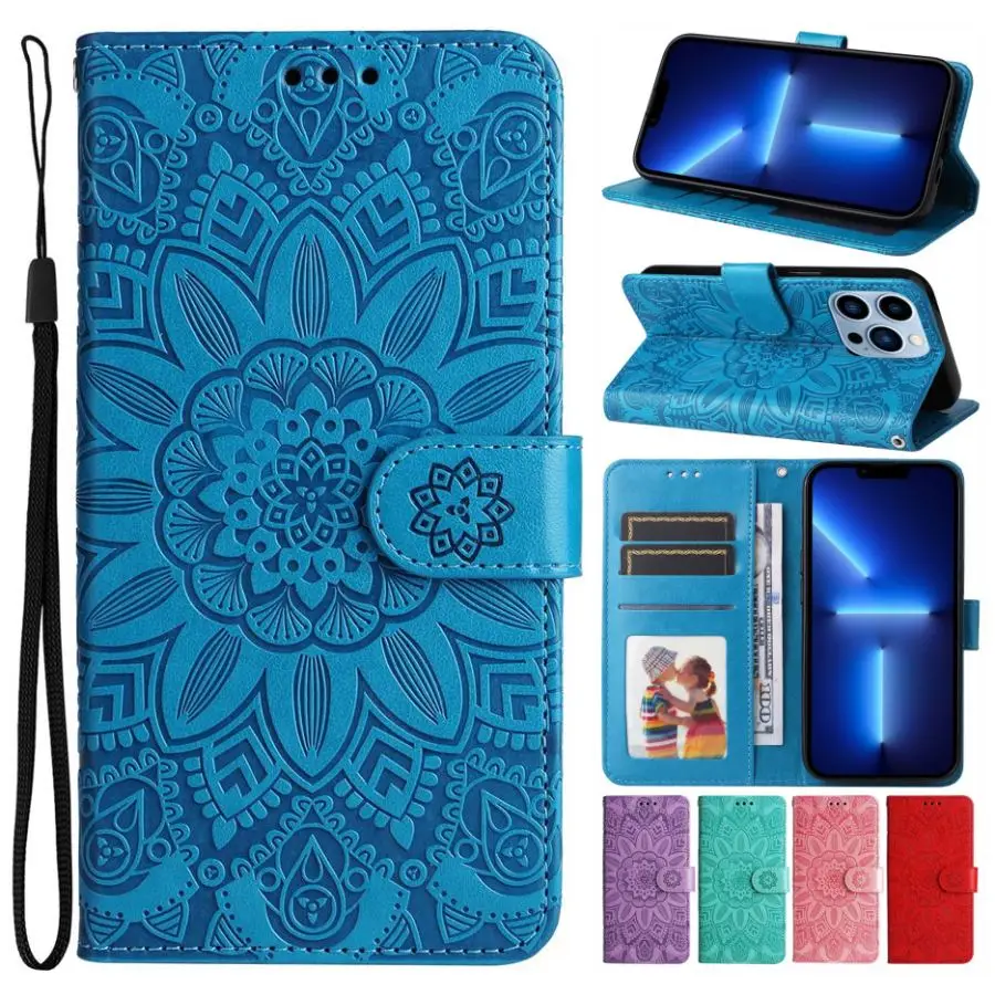 

Pop Cute Sunflower Case For Realme V11 C12 C15 7i C25 C25S 8 9 Pro 8i 9i C20 C20A C21 G31 G35 4G 5G Card Slots Wallet Cover D27F