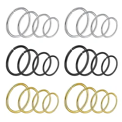2pc 20G Stainless Steel Nose Rings Hoop Tragus Cartilage Piercing Lip Septum Ring 6-12mm Woman and Man Piercing Jewelry