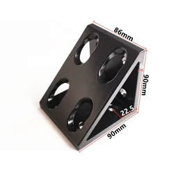 1PCS CNC Connector Multi-Specification 2020 Black Aluminum Profile Right Angle Triangle Block Extrusion Corner