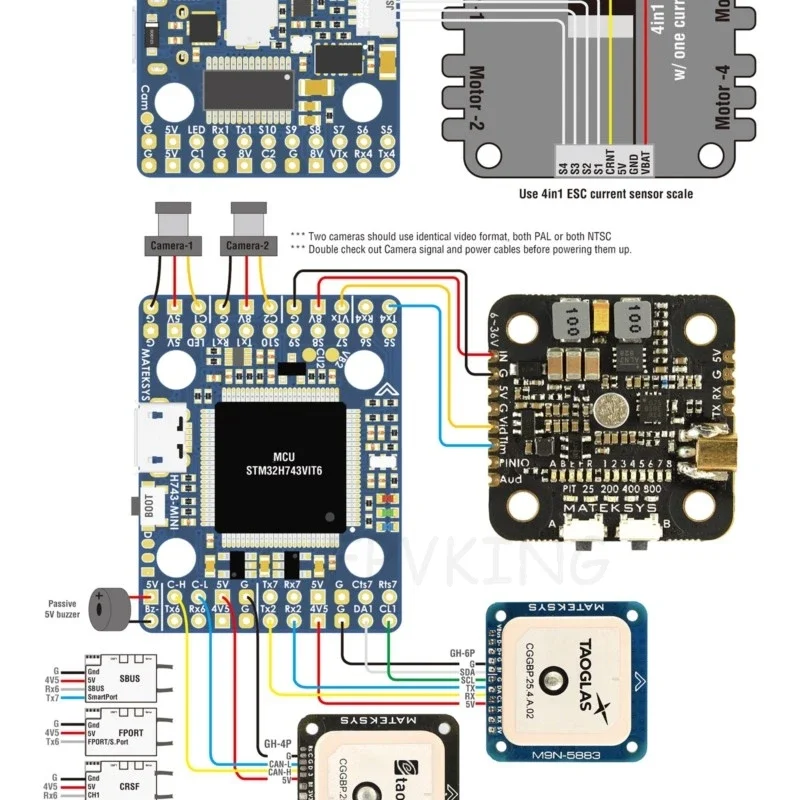 MATEKSYS Matek H743 MINI V3 Flight Controller 20x20mm ICM42688P ICM42605 11 PWM 2-8S LiPo Dual Gyro FC for RC FPV Racing Drone