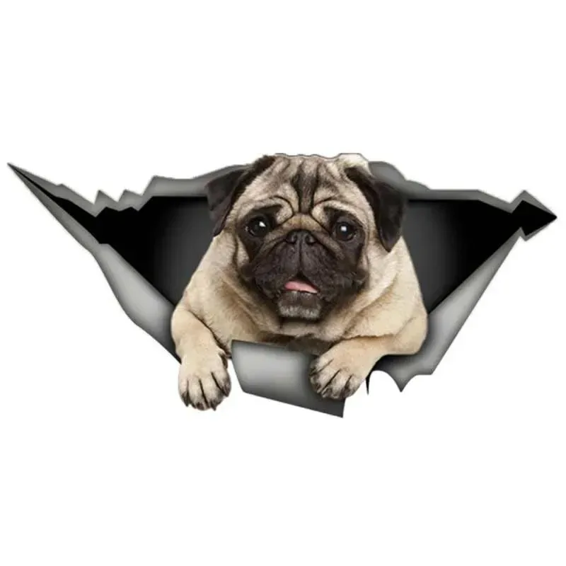 

LYKX Pug Dog Custom Car Stickers on Motorcycle Exterior Parts Sticker for Car Products PVC Sunscreen and Waterproof Cute