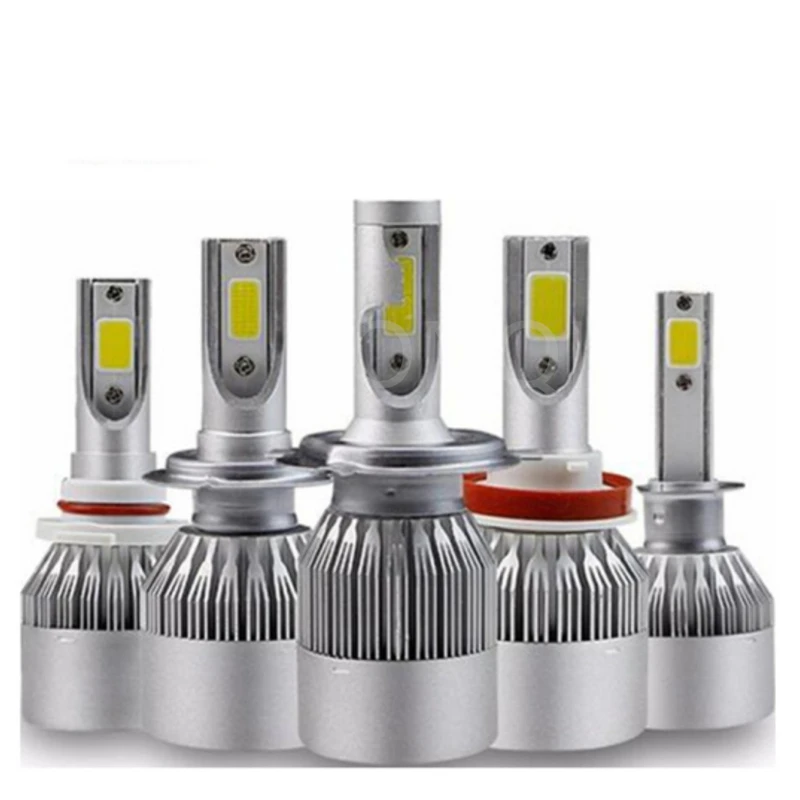 2pcs Car Headlight Bulbs LED H1 H3 H4 H7 H8 H11 HB3 HB4 9005 9006 C6 Bulb 3000K 6000K 8000K 24V 12V Auto Fog Lights Universal