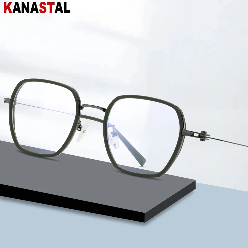 Reading Glasses Men Women Blue Light Blocking CR39 Optic Lenses Prescription Presbyopic Myopia Eyewear Metal Thin Leg Eyeglasses