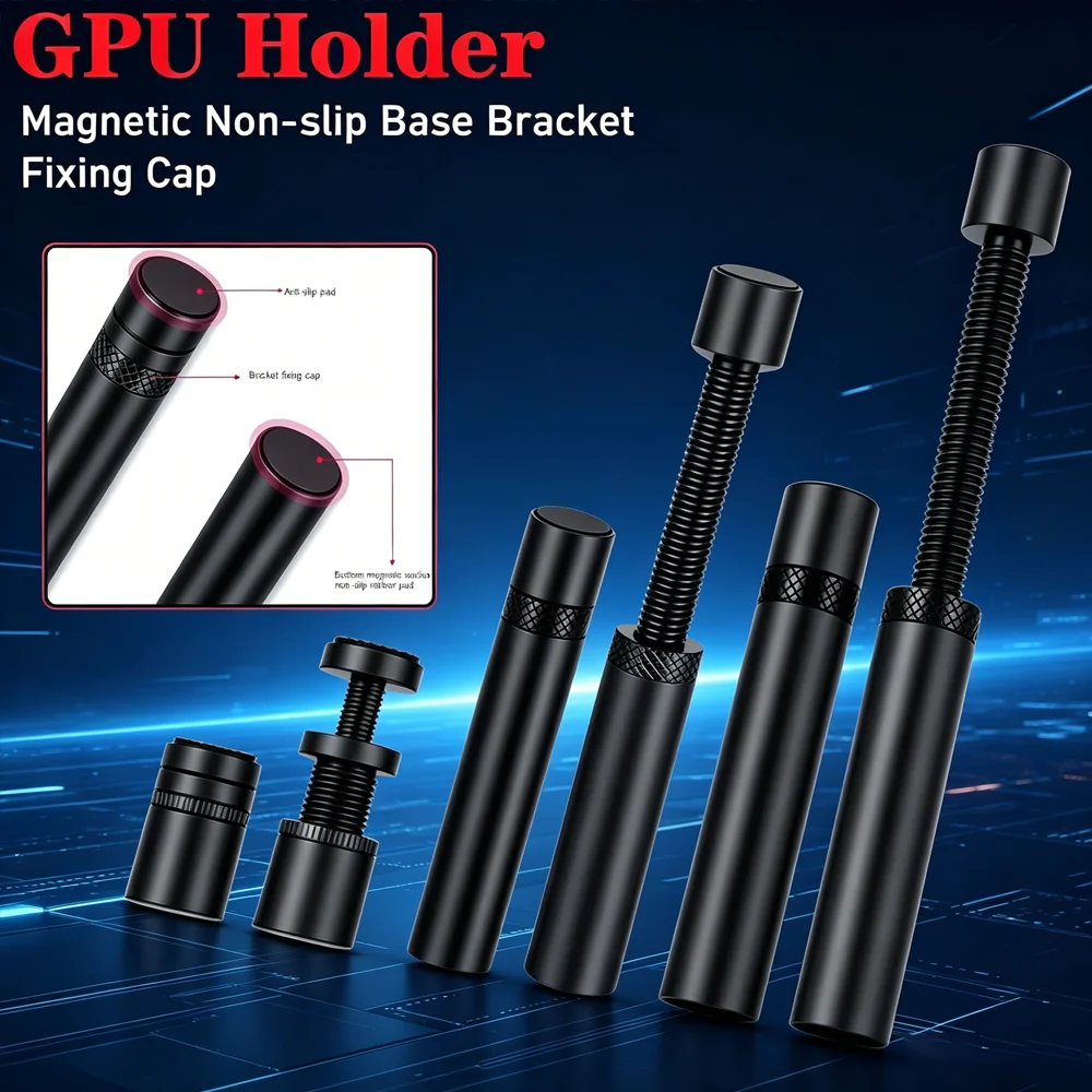 Graphics Card GPU Holder Vertical Telescopic Rotating Stand Magnetic PC Video Card Aluminum Alloy Support Bracket
