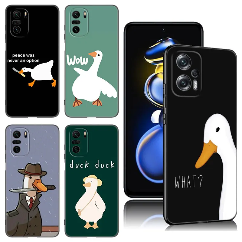 Goose Duck Funny Game Phone Case For Xiaomi POCO X3 X4 NFC F5 M2 M3 M4 M6 X5 Pro F3 F4 GT 5G C31 C55 M5S Black Silicone Cover