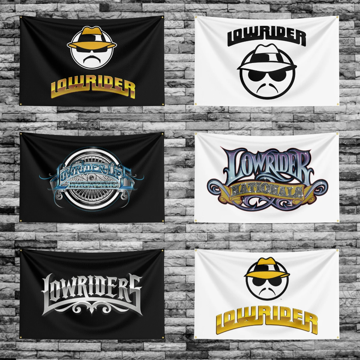 90*150CM Lowriders Racing Flag Polyester Digital Printing Banner for Garage Wall Art Indoor Decoration With Brass Grommets