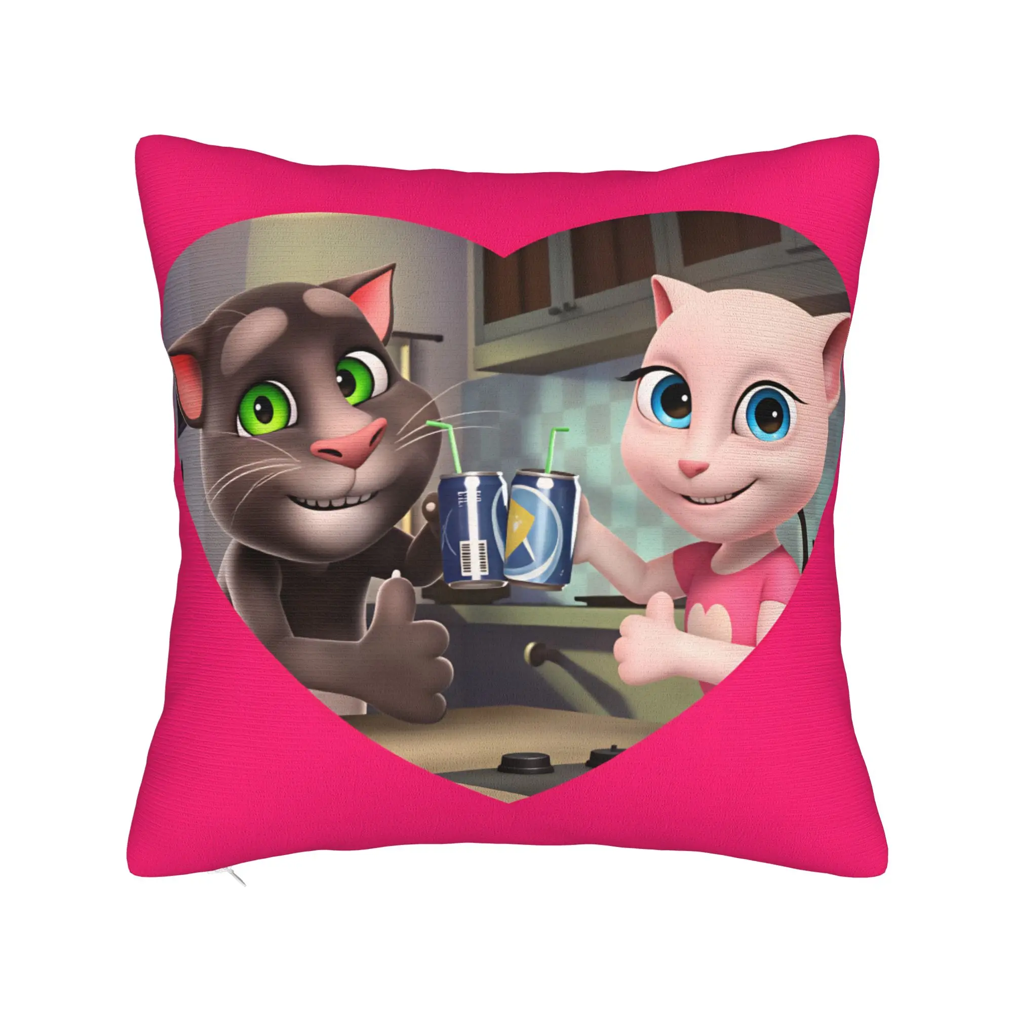 Game T-Talking T-Tom And F-Friends Pillowcases  Morden Pillow Case For Sofa Home Decoration Graphic Pillow Cover