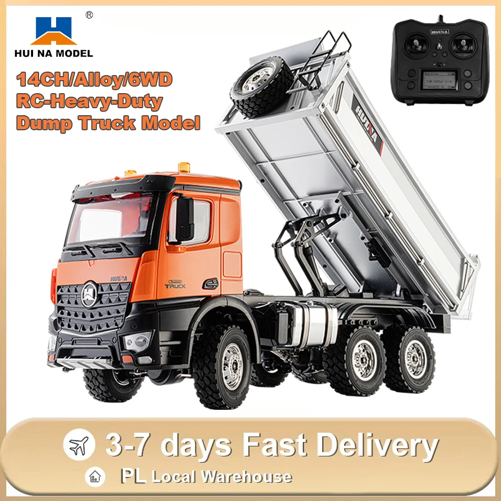 

HUINA 1/14 Сплав Самосвал с дистанционным управлением 14CH 1598 RC Грузовик 6WD Электрический инженерный транспорт RTR Модель автомобиля Игрушки для детей
