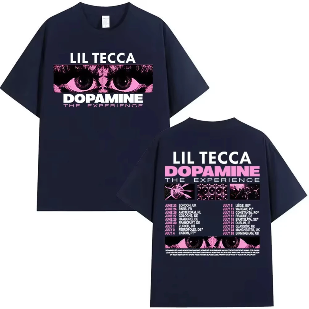 Lil Tecca Dopamne The Experience Tour 2025 Merch T Shirt Men's Women Harajuku Aesthetic Fashion Short Sleeve T-shirts Streetwear