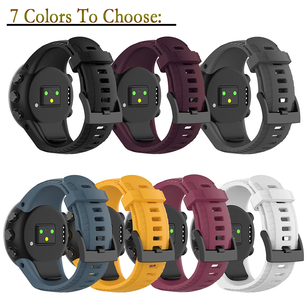 Suitable For Suunto 5 Single Color Silicone Strap Smart Watch Bracelet Fashion Durable Wristband With Tools Watch Accessories