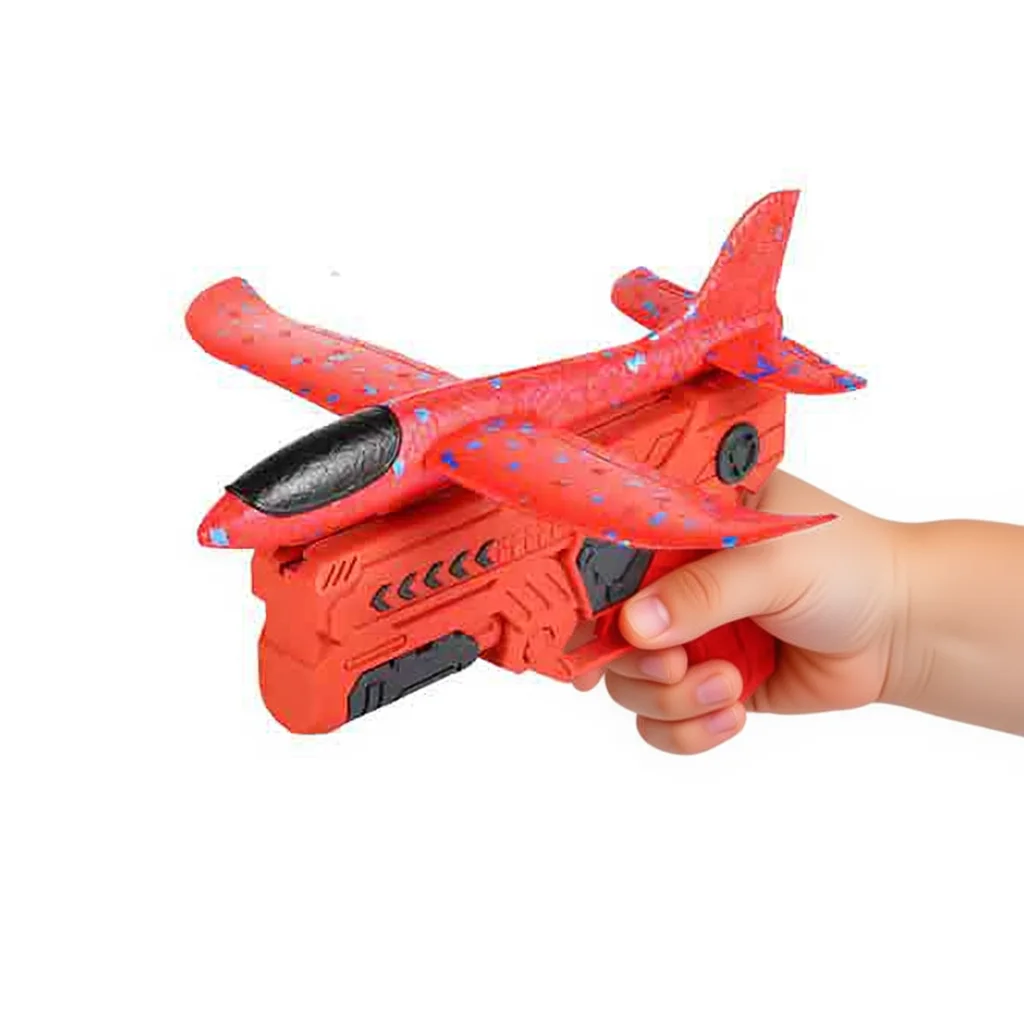 フォーム飛行機ガンおもちゃ – 屋外遊び用の安全なフォームダーツランチャー、インタラクティブな子供用おもちゃ、そして完璧なクリスマスプレゼント