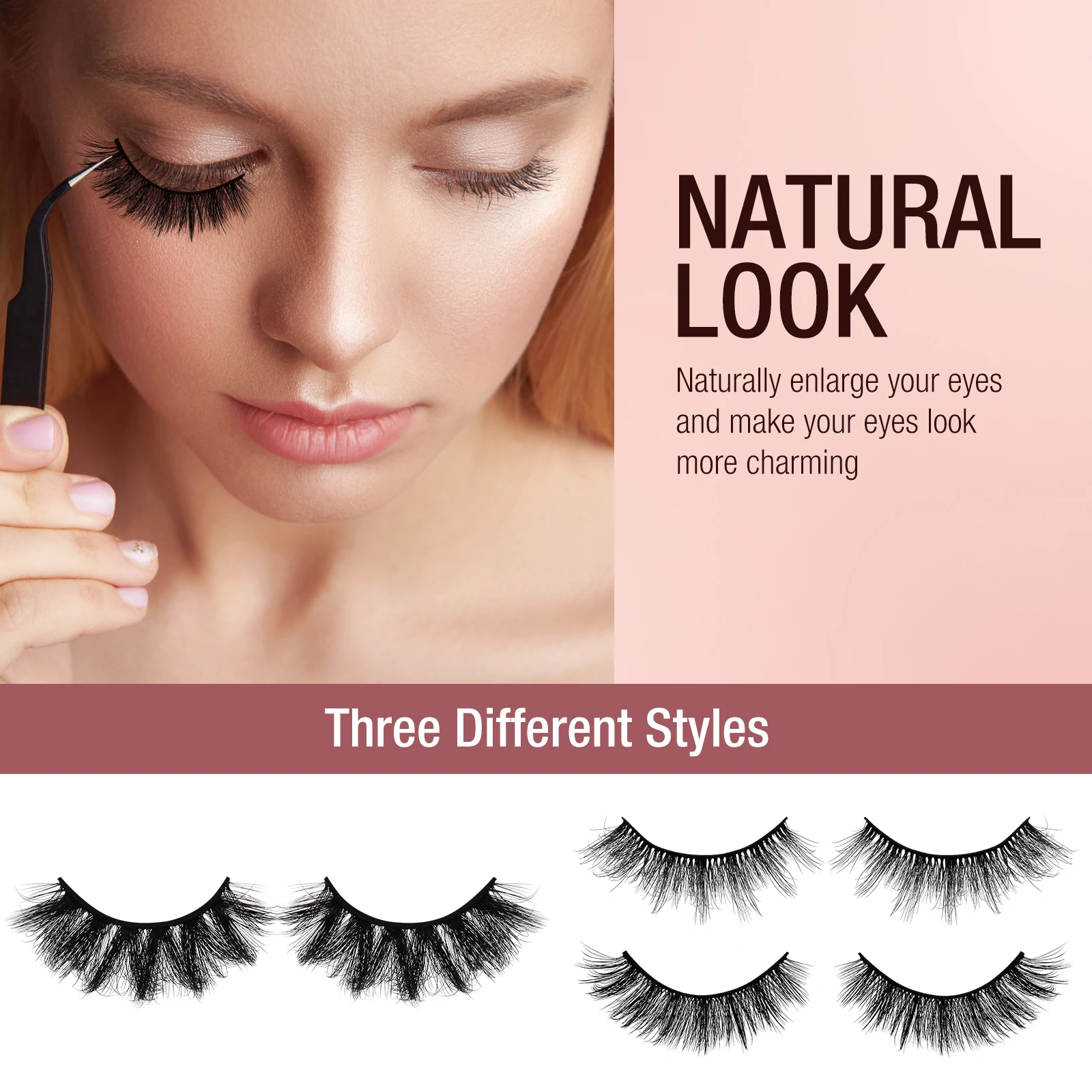 7 Pairs Full False Lashes Eyelashes Lightweight Natural Daily Party Fiber Women Supple Safe lashes makeup brush