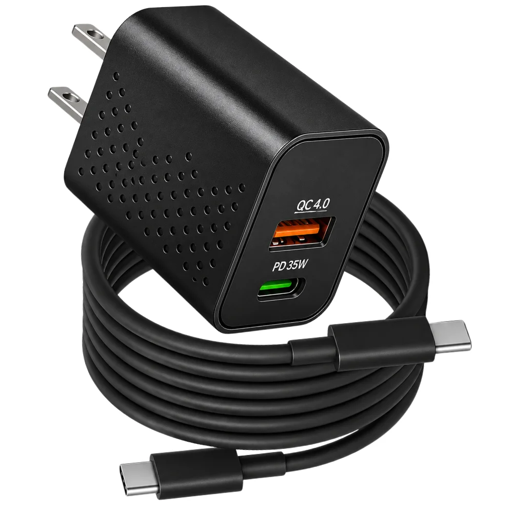 35W USB C Fast Charging Wall Charger with USB Type C Cable 6FT for USB-C Phones, TypeC Devices and More