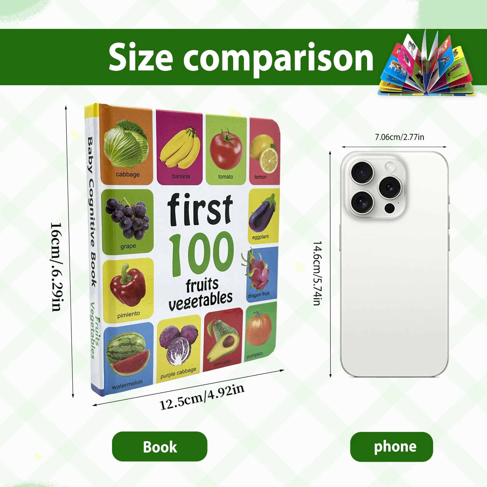 1-100 Fruits Vegetables Book Libros Manga Anime Coloring Books Preschool Learning Improves Children's Identification Skills Gift