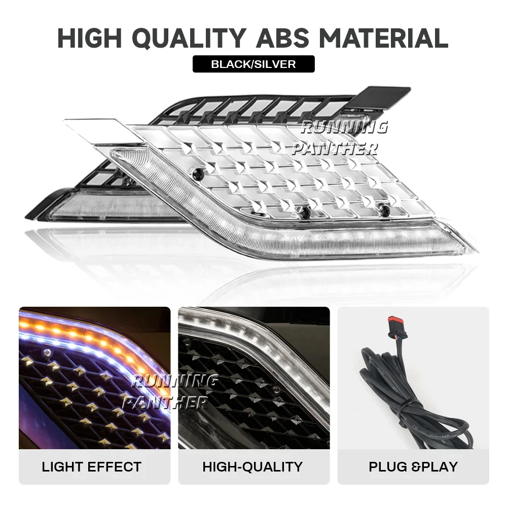 For Honda Goldwing Gold Wing GL1800 Tour DCT Airbag 2018-2023 Motorcycle LED Light Radiator Grill Panels Decorative Light Lamp