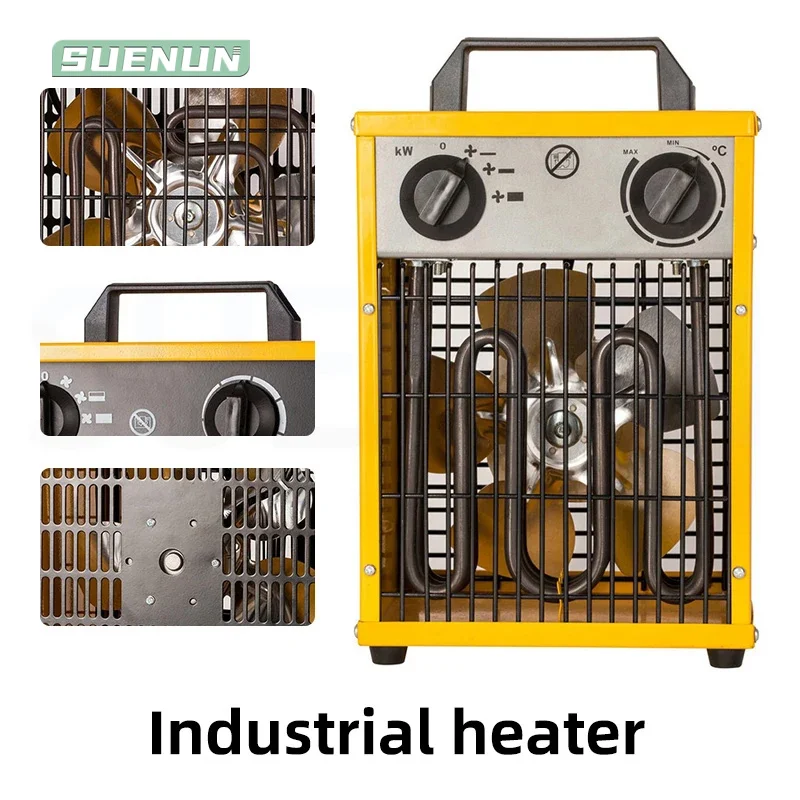 

High Power Industrial Heating Fan Square Electric Heating Fan Breeding Factory Insulation Equipment Heater Hot Air Fan Heating F