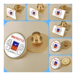 Mayotte of France Map Flag Brooch Badges Lapel Pins