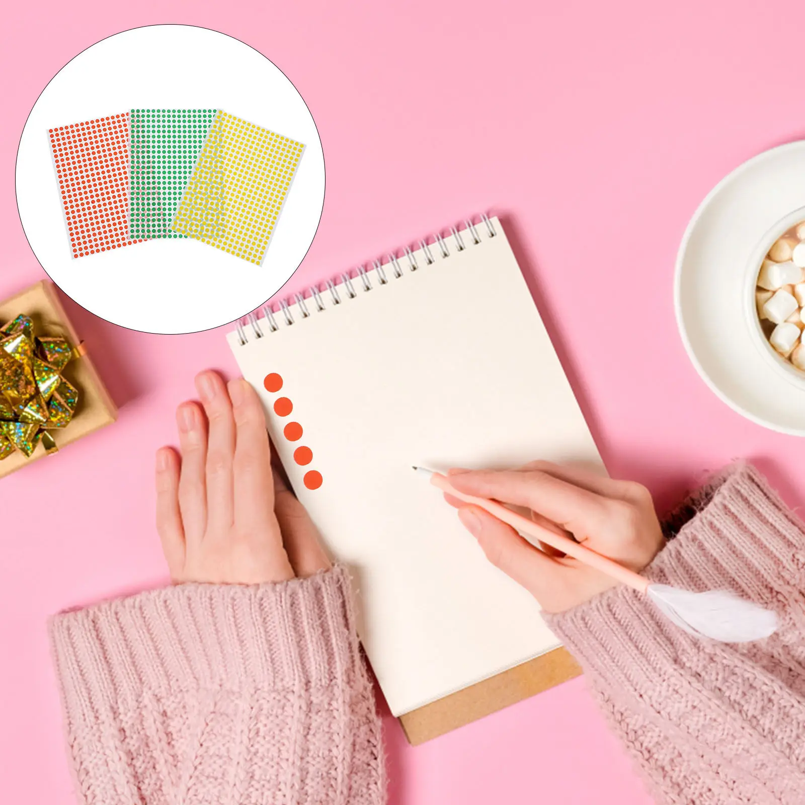 

15 листов красочных круглых наклеек-точек для классификации, кодирования, маркировки, самоклеящиеся этикетки для дома, школы, офиса