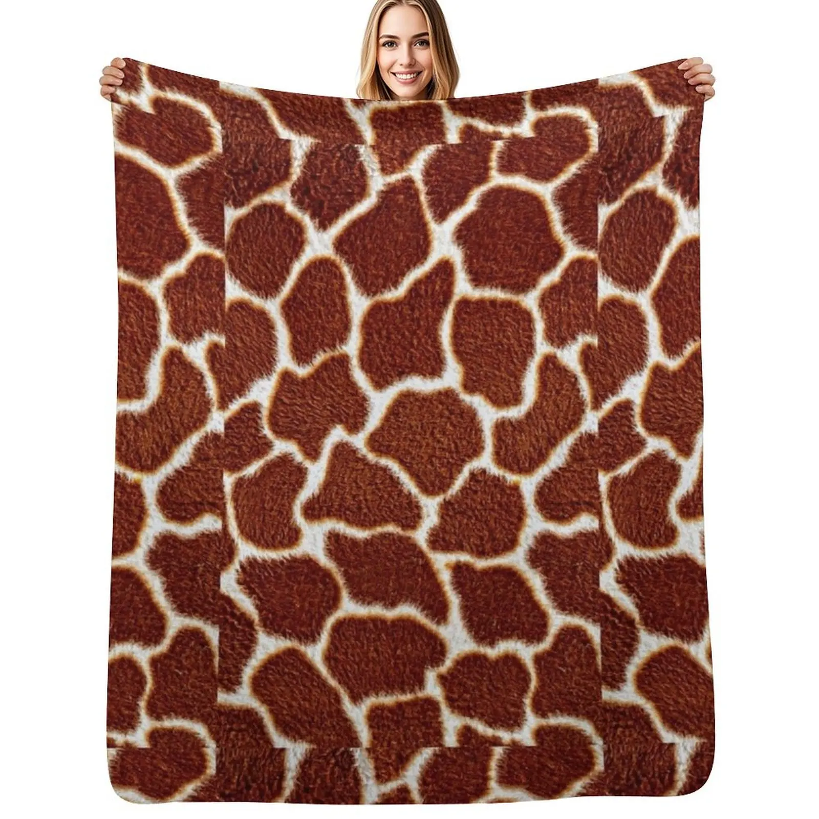 Giraffe skin Throw Blanket Travel Size Cozy Blanket for Plane Train