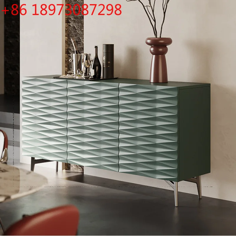 

Minimalist storage against the wall at the side of the meal, tea entry, light luxury coffee cabinet
