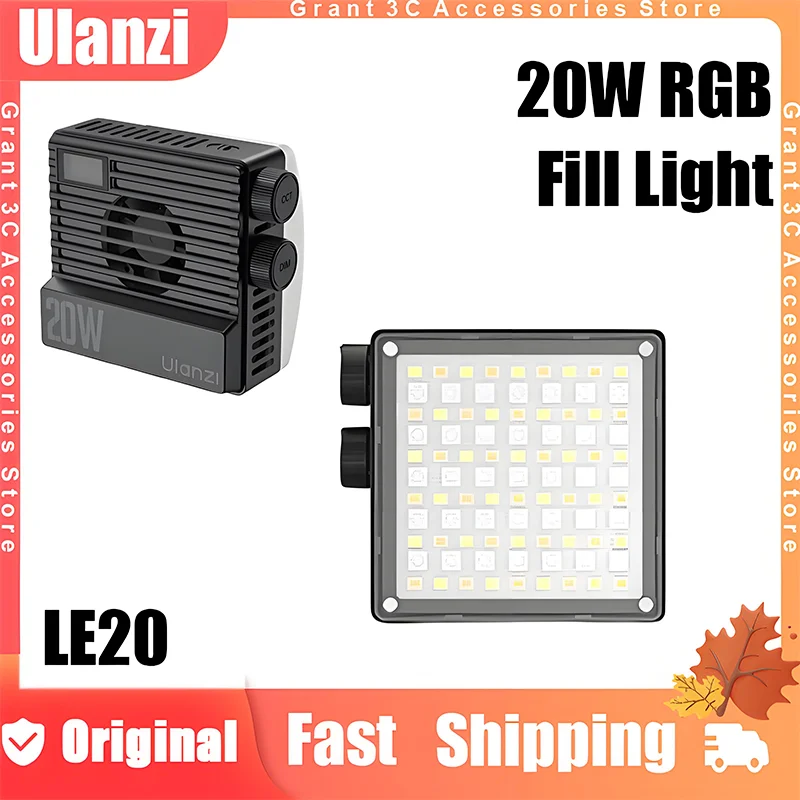 Ulanzi LE20 Portable Fill Light 20w RGB Pocket CRI 95+ 2500k-9000k Adjustable Customized Video Light For DSLR Camera Vlog