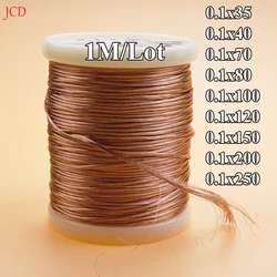 0.1X35/40/70/80/100/120/150/200/250 Strands 1M Litz Wire Stranded Enamelled Copper Wire Braided Multi-Strand Wire 0.1mm