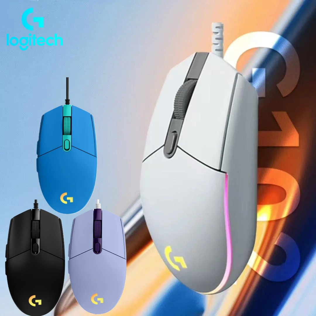 Lightweight Pioneer Logitech G102  Gaming Mouse, Suitable for FPS/MOBA,RGB Lighting Effects Skin-friendly Material,
