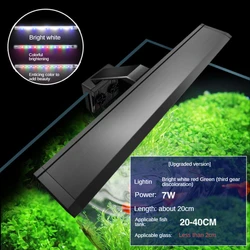 LED Fish Tank Light Lamp,Aquarium Light, Clip on Brackets, Multicolor,3 Lighting Modes, Water Plants Algae Growth Light, 10-55cm