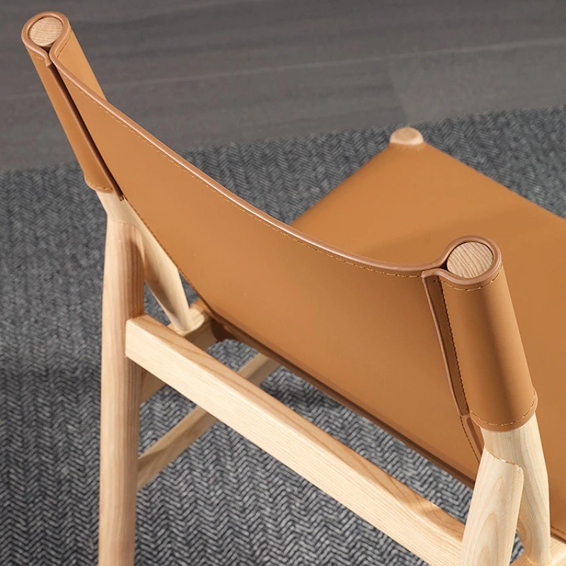 كراسي تناول الطعام المصنوعة من الجلد ذات سرج من Homestay بتصميم خشب الرماد كراسي تناول الطعام لحفلات الفنادق أثاث منزلي بسيط سيلا كوميدور Lscy