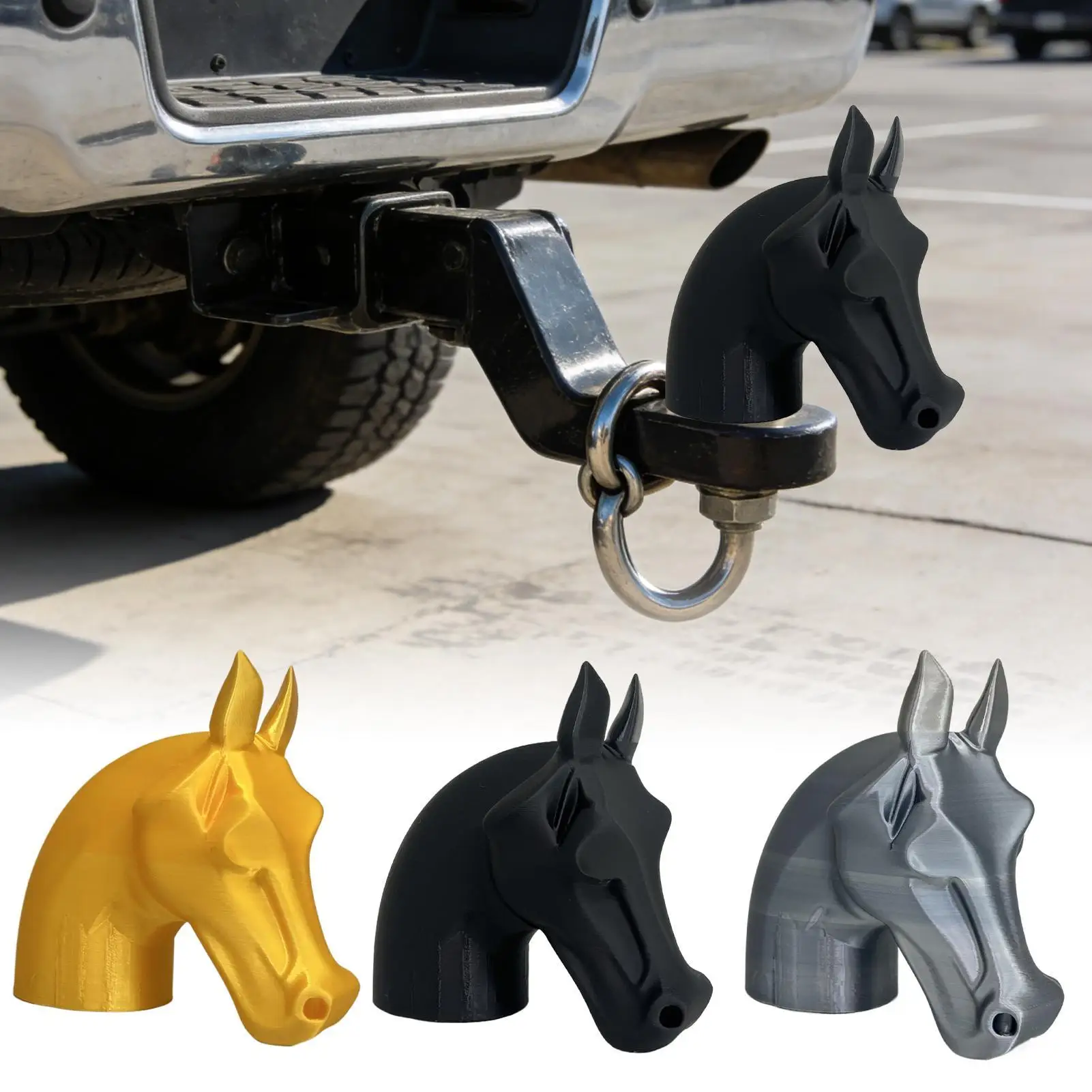Funny Horse Head Cover Cap for Trailer Coupling Trailer Hitch Ball Cover Prevent Receiver Tube From Rusting