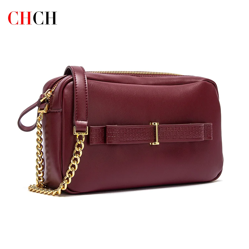 CHCH Women's Crossbody Bag 2025 New Black Simple Camera Bag Women's Commuter Chain Bag