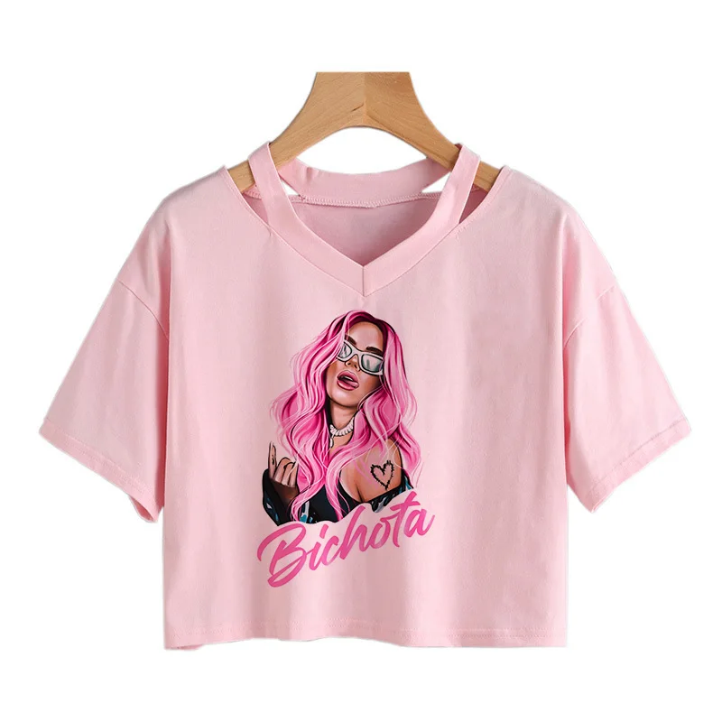 قمصان نسائية كارول على شكل قلب ، مانانا سيرا ، تي شيرت قصير بونيتو ، كل شيء سيكون جميلًا برسومات ، قميص Y2K مضحك ،!