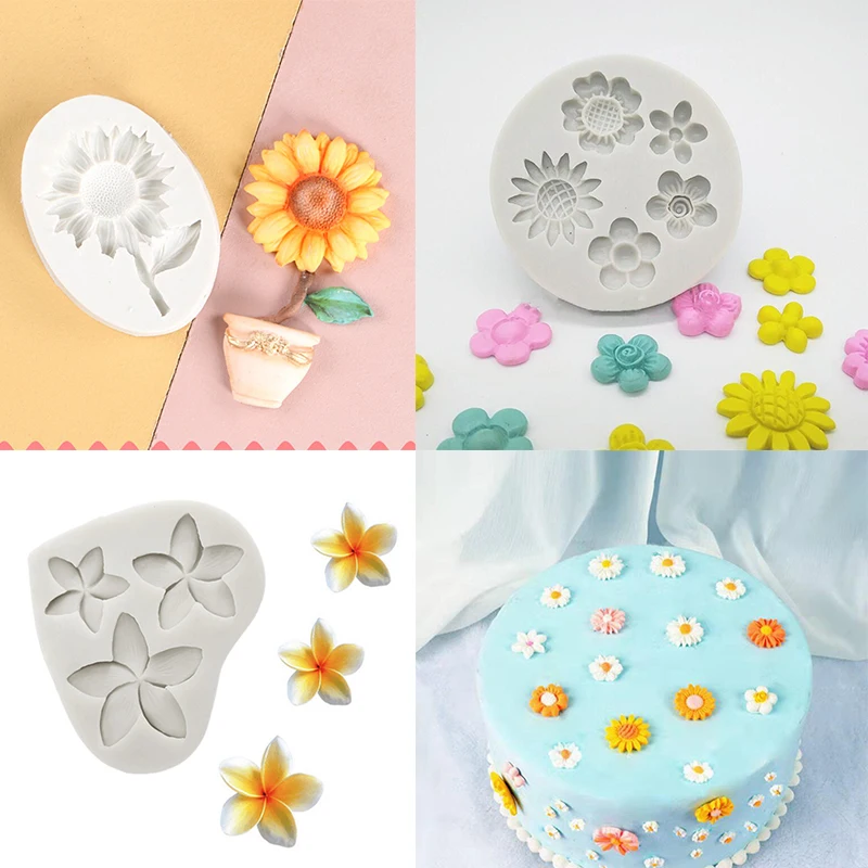 

3D Daisy Chamomile Flower Silicone Mold Car Aromatherapy Epoxy Handmade Soap Candle Mold DIY Decoration Candy Icing Bloom Mould