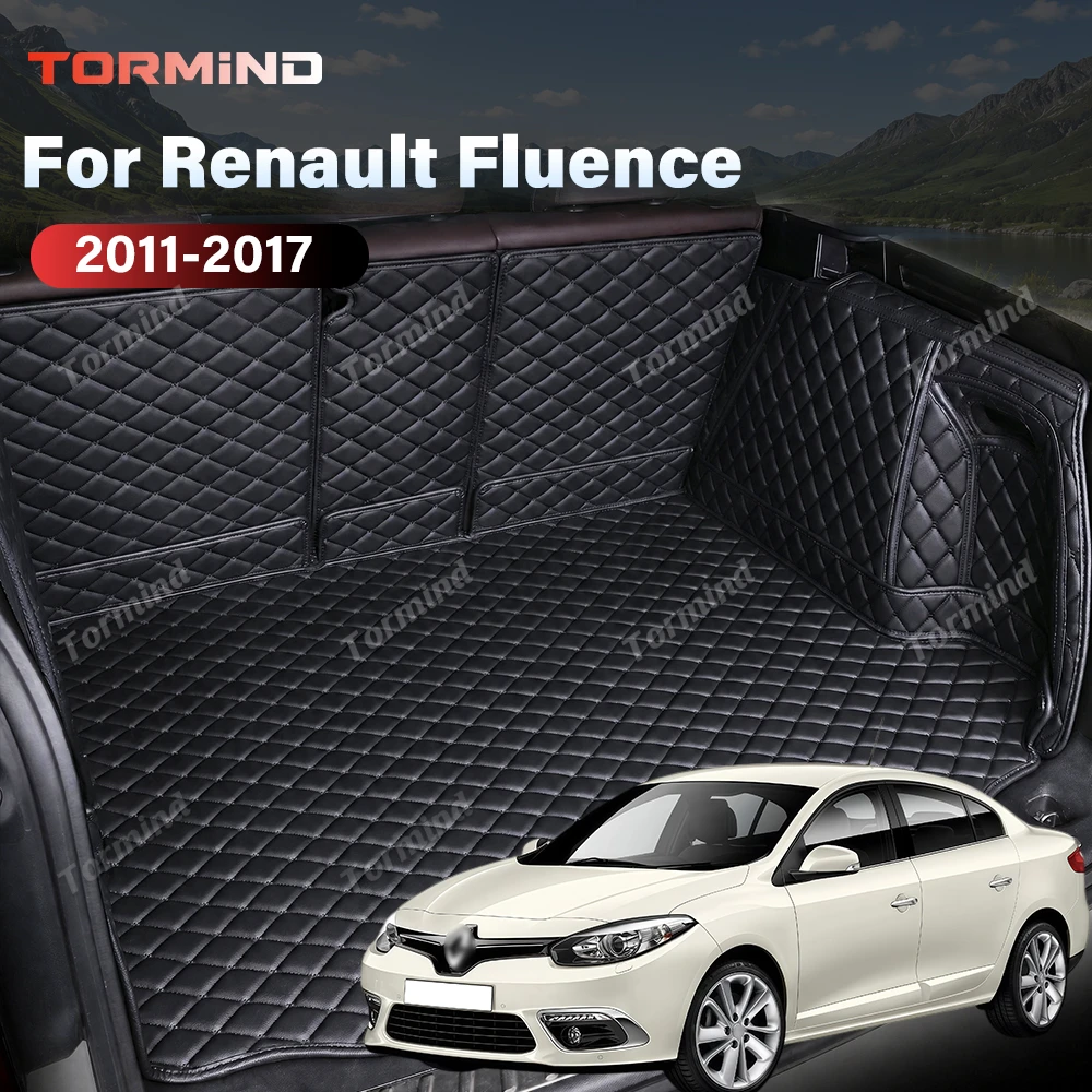 Tormind For Renault Fluence 2011-2017 Car Trunk Mats Carpet Cargo Liner Car Backrest Pad Interior Accessories Protector