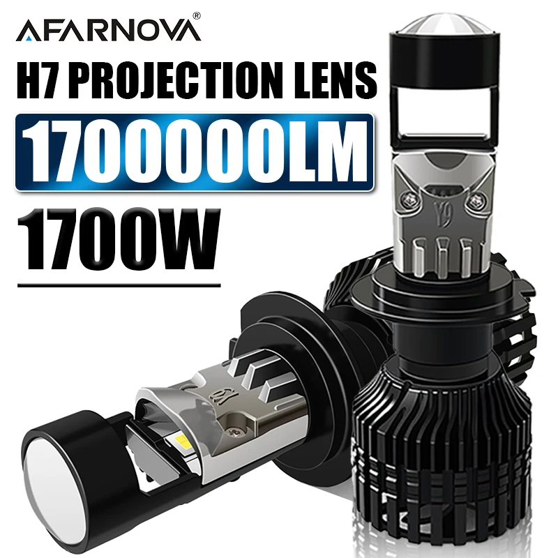 

H7 Led Projector Lens LHD Car Headlight Bulb Canbus Super Bright 1700W 1700000Lm Left Hand Drive H7 Headlight/Motorcycle 6000K