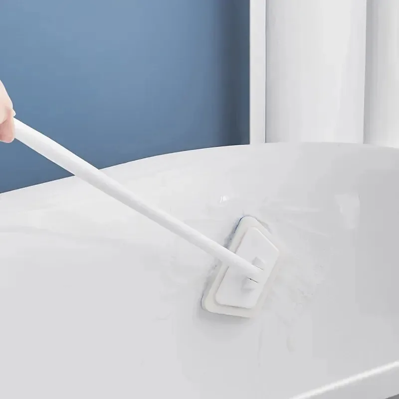 Portable cleaning bathroom wall brush multifunctional long handle detachable sponge brush tile floor bathtub brush shell image 3