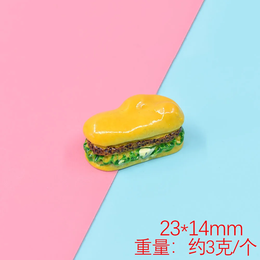 5pcs Mini Hamburger Burger Resin Miniature Dollhouse Food Play Scale Model Toy DIY Home Decor Doll Accessories Decoration Crafts