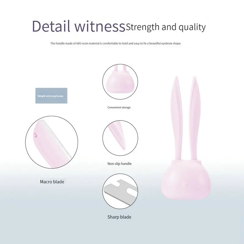 Little Rabbit Eyebrow Razor Shaping Knifes Eye Brow Shaver Safe Face Hair Removal Razor Blades Make Up Tools For Women