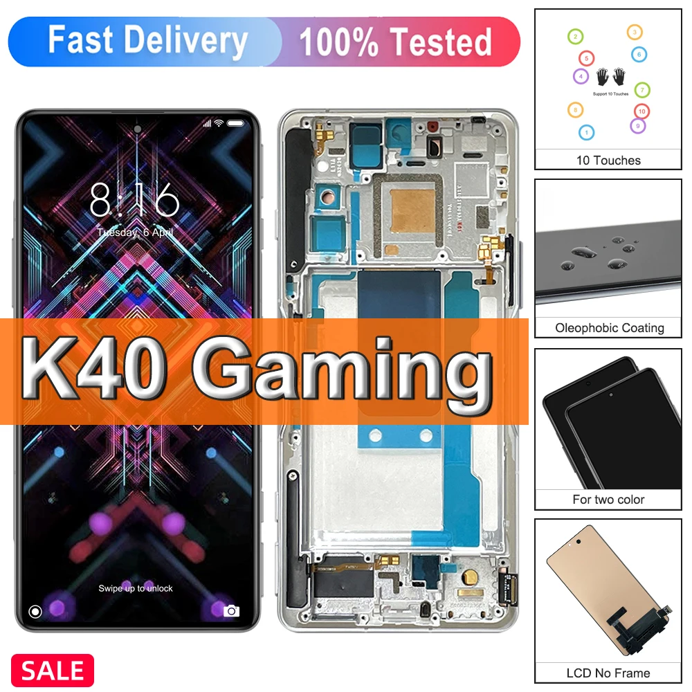 6.67\'\' New for Xiaomi Redmi K40 Gaming LCD Display touch screen digitizer Assembly for redmi k40 Game Edition Display