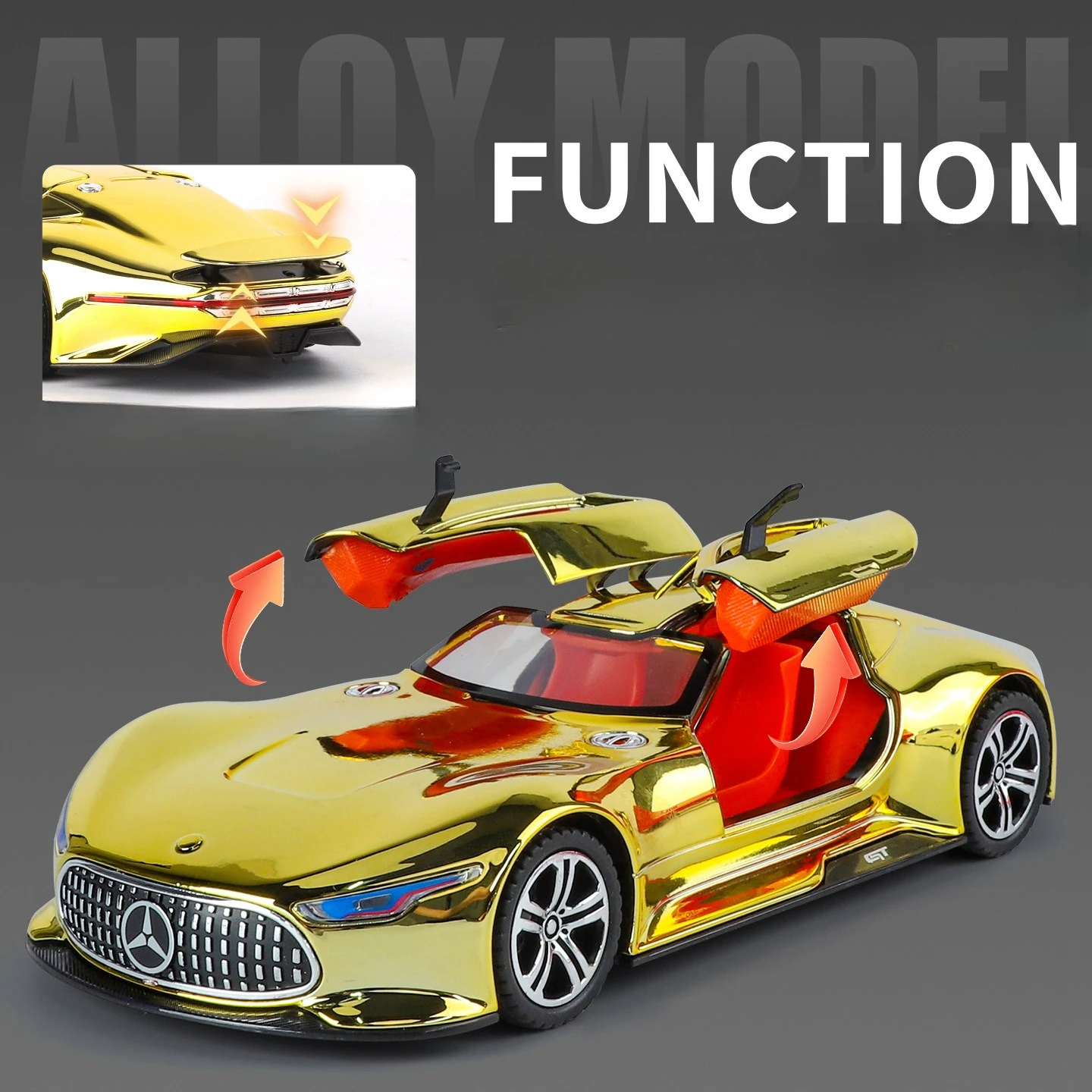 

Моделирование 1-24 Big Ben Vision GT из гальванического сплава, модель спортивного автомобиля, орнамент, подарок