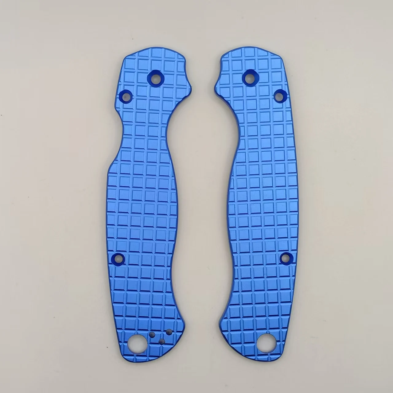 1 Pair Blue Aluminum Alloy Knife Handle Scales for Spyderco C81 Para 2 Folding Knives DIY Patch Accessories