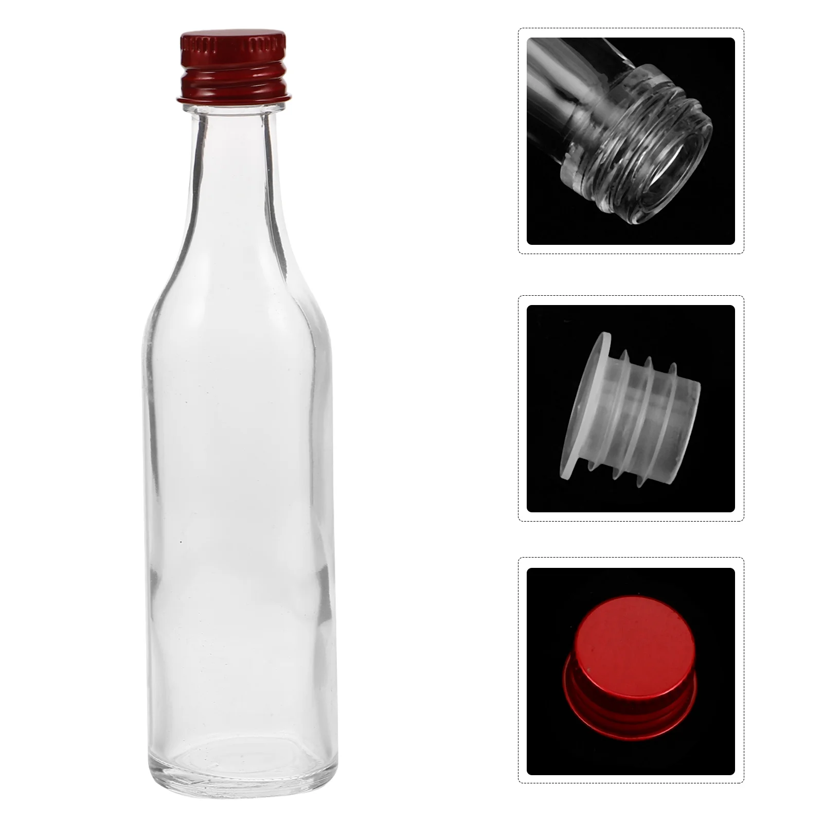 

10Pcs Mini Glass Bottles 50Ml Clear Portable Liquid Storage Containers for Travel Medicine Tinctures Small Airtight Vials with