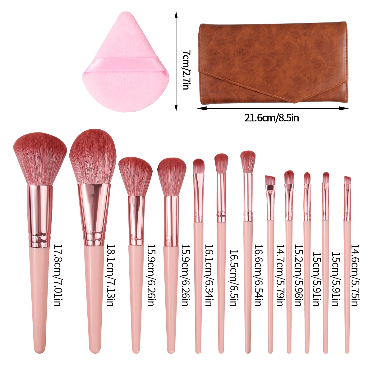 Le ensemble de pinceaux de maquillage 15 pièces comprend un ensemble de pinceaux de maquillage multifonctionnel, un bouffleur de poudre triangulaire et un sac de rangement portable