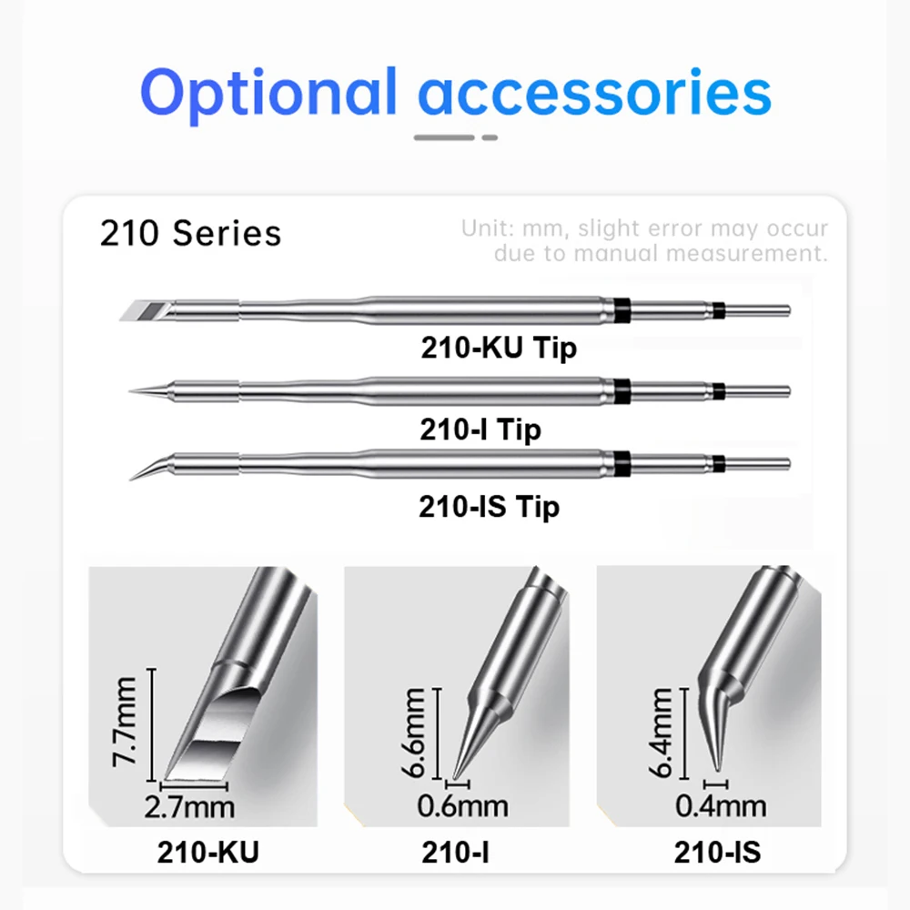 ANSIKI T210 T245 طرف لحام سلسلة فائقة الدقة لـ TS21 T80 T90 HS02 سبيكة لحام استبدال طرف أدوات لحام دقيقة