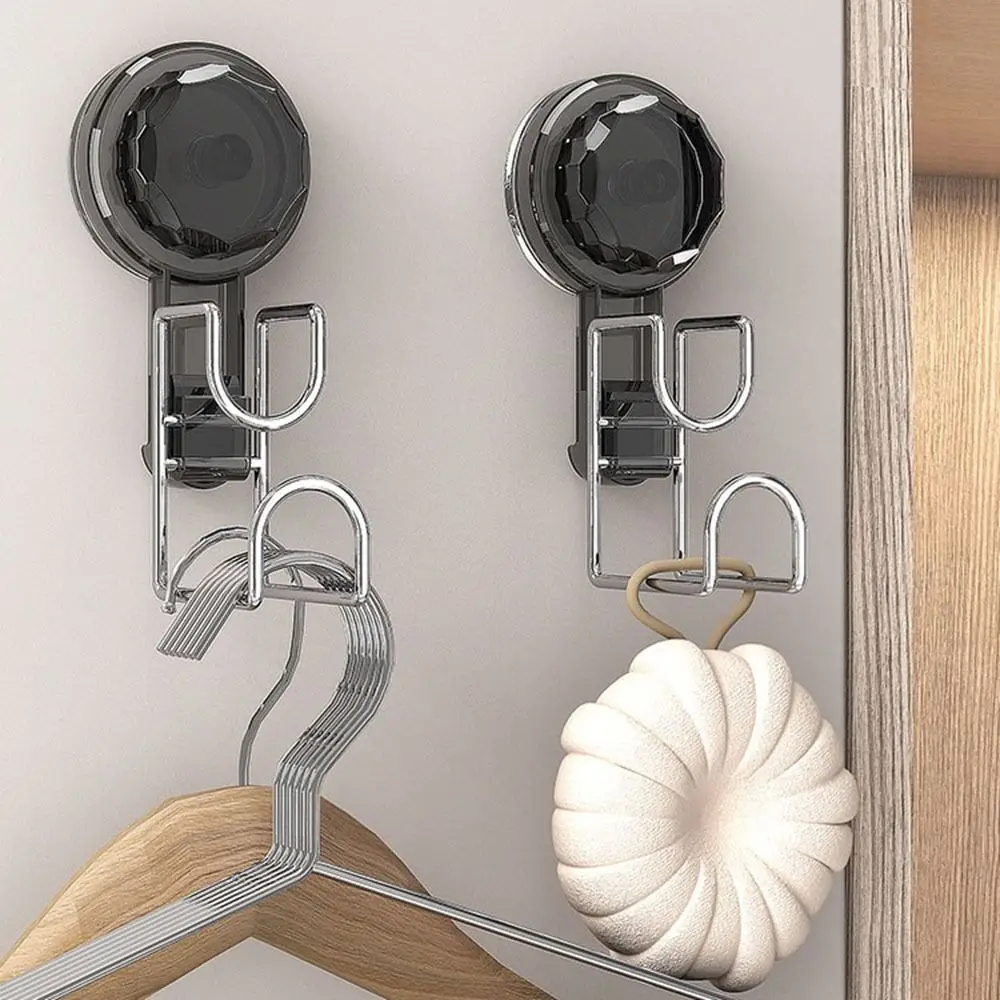 2 adet Paslanmaz Çelik Lavabo Depolama Rafı Yumruksuz Şeffaf Vantuzlu Kanca Güçlü Yük Taşıyan Duvara Monte