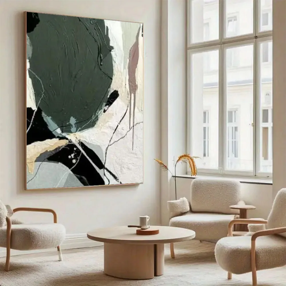 Latest Design Industrial Style Mural 100% Handmade Oil Paintings Gilt Horizon Wall Art Picture For Home Living Room Decor Poster