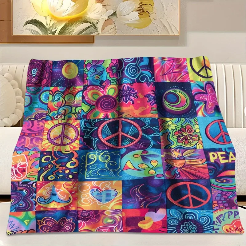 

Bohemian Puzzle digital-printed polyester Bedroom velvet flannel soft sofa cover blanket Fleece soft sofa cover blankets