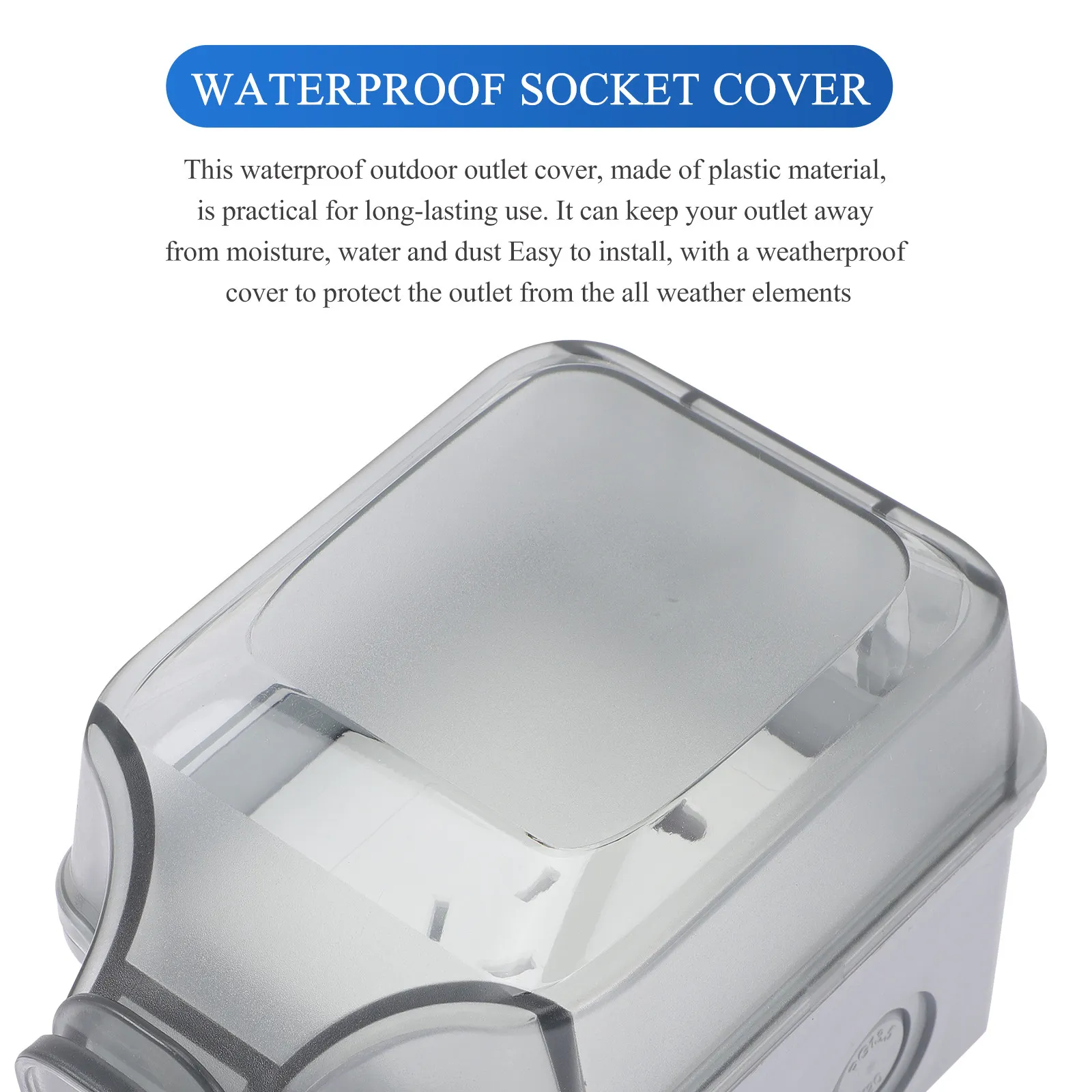 

Комплект из 1 водонепроницаемой защитной крышки для уличной электрической розетки на 5 отверстий, устойчивой к дождю и грязи